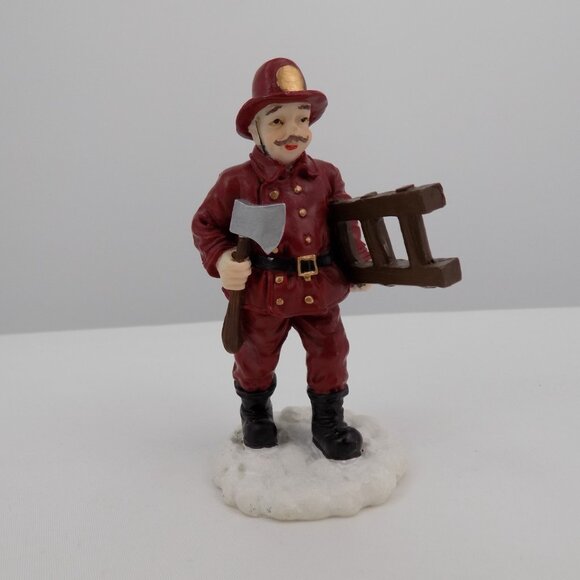 Mervyn's Other - Mervyns Christmas Village Fireman Figure Ladder Axe Vintage 3.75" Tall 1997